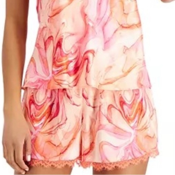NWT INC International Concepsts 2pc Lace-Trim Cami Shorts Loungewear Pajama Set - Picture 3 of 12